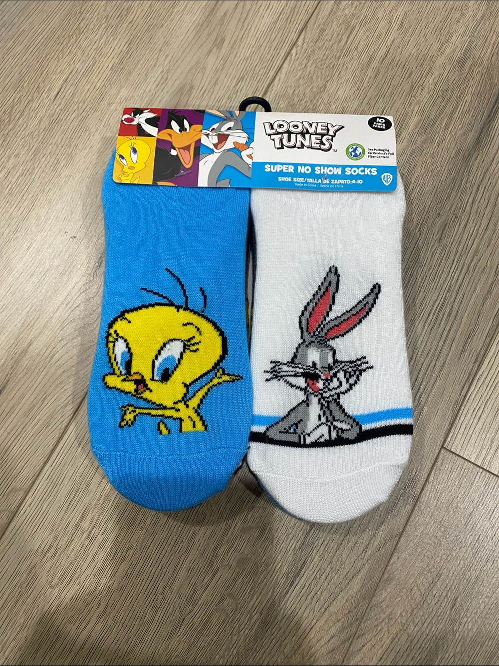 Looney Tunes Tweety & Bugs Bunny No-Show Socks - BNWT